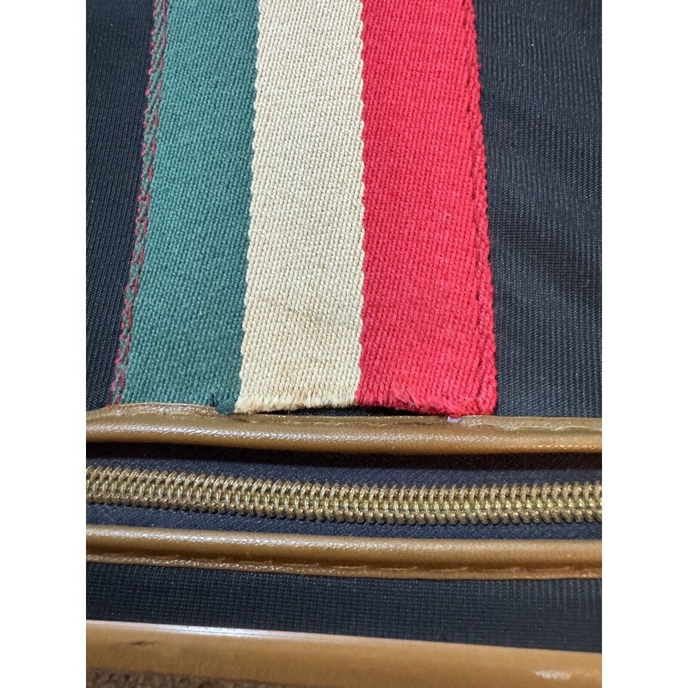 Vintage Monarch Faux Leather Traveling Bag Luggage Carry‎ On See Photo Damage - Picture 8 of 9